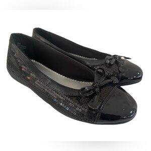 NEW Rachel Girl's Shoes Size 2.5 Youth Black Patent Slip On Flats Ballet